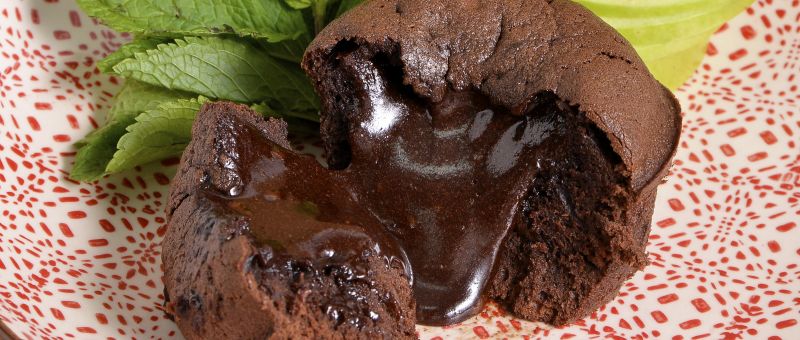 Receta del volcán de chocolate